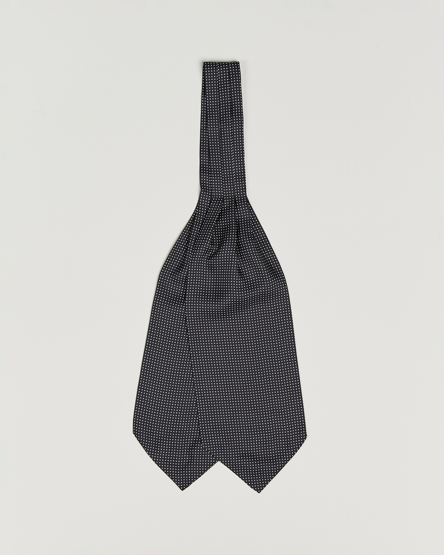 Herren | Tücher | Amanda Christensen | Silk Twill Micro Dot Ascot Black