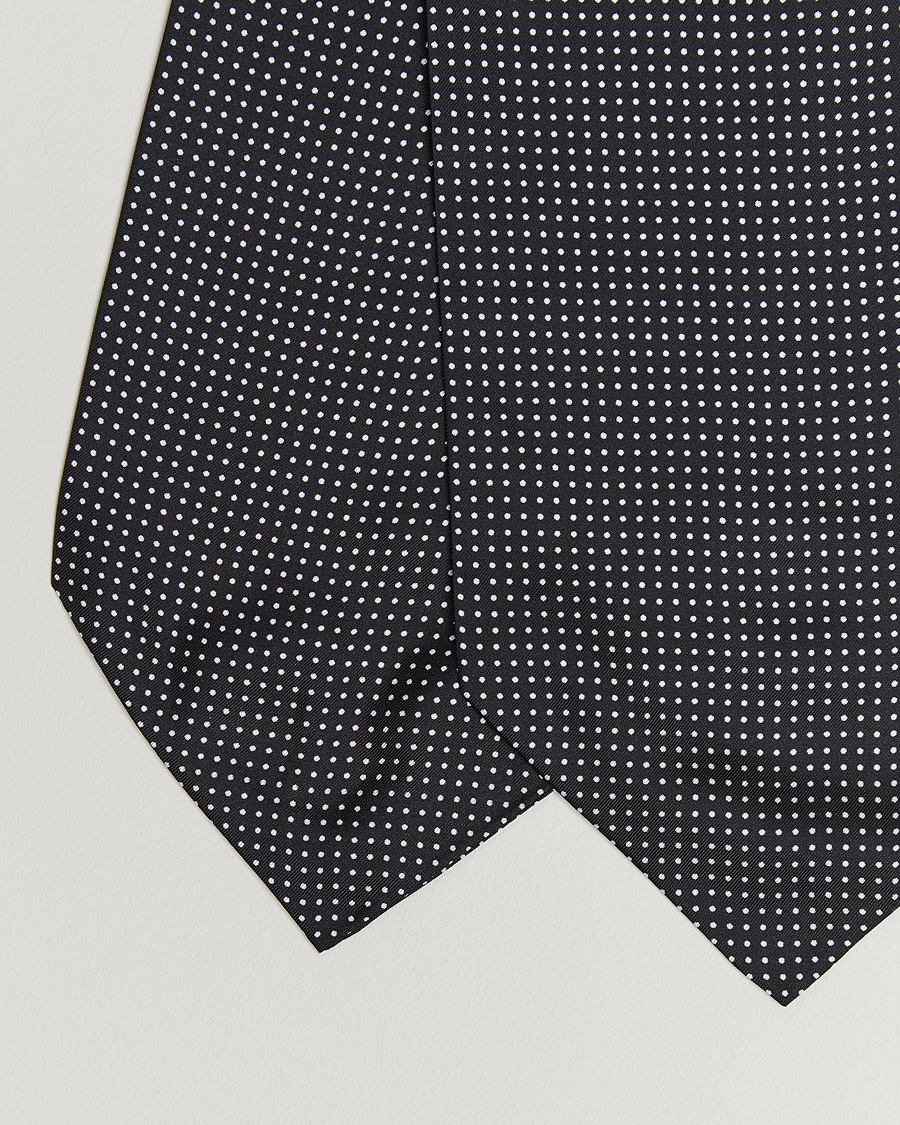 Herren | Tücher | Amanda Christensen | Silk Twill Micro Dot Ascot Black
