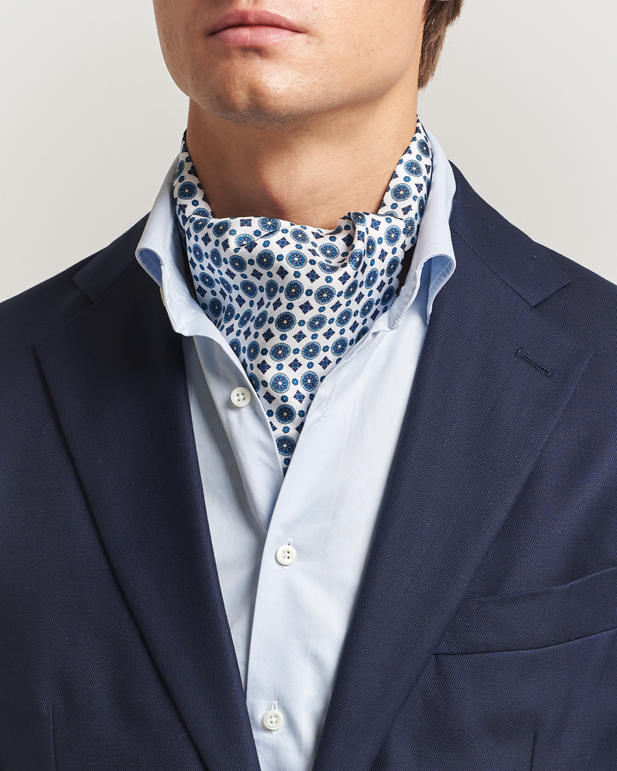 Herren | Tücher | Amanda Christensen | Silk Twill Medallion Ascot White