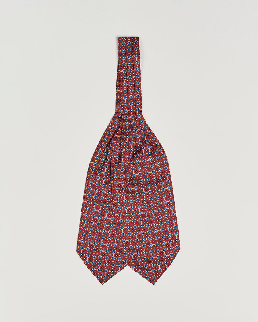 Herren | Tücher | Amanda Christensen | Silk Twill Medallion Ascot Wine Red