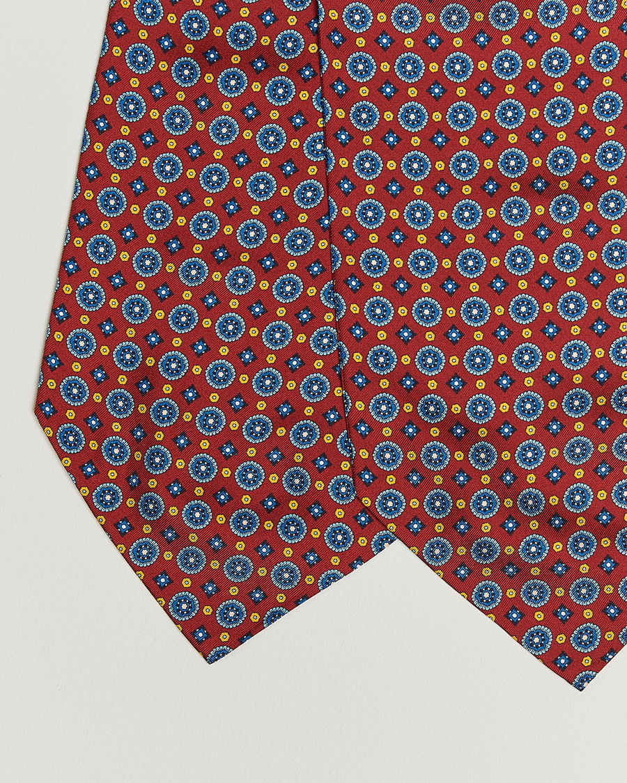 Herren | Tücher | Amanda Christensen | Silk Twill Medallion Ascot Wine Red
