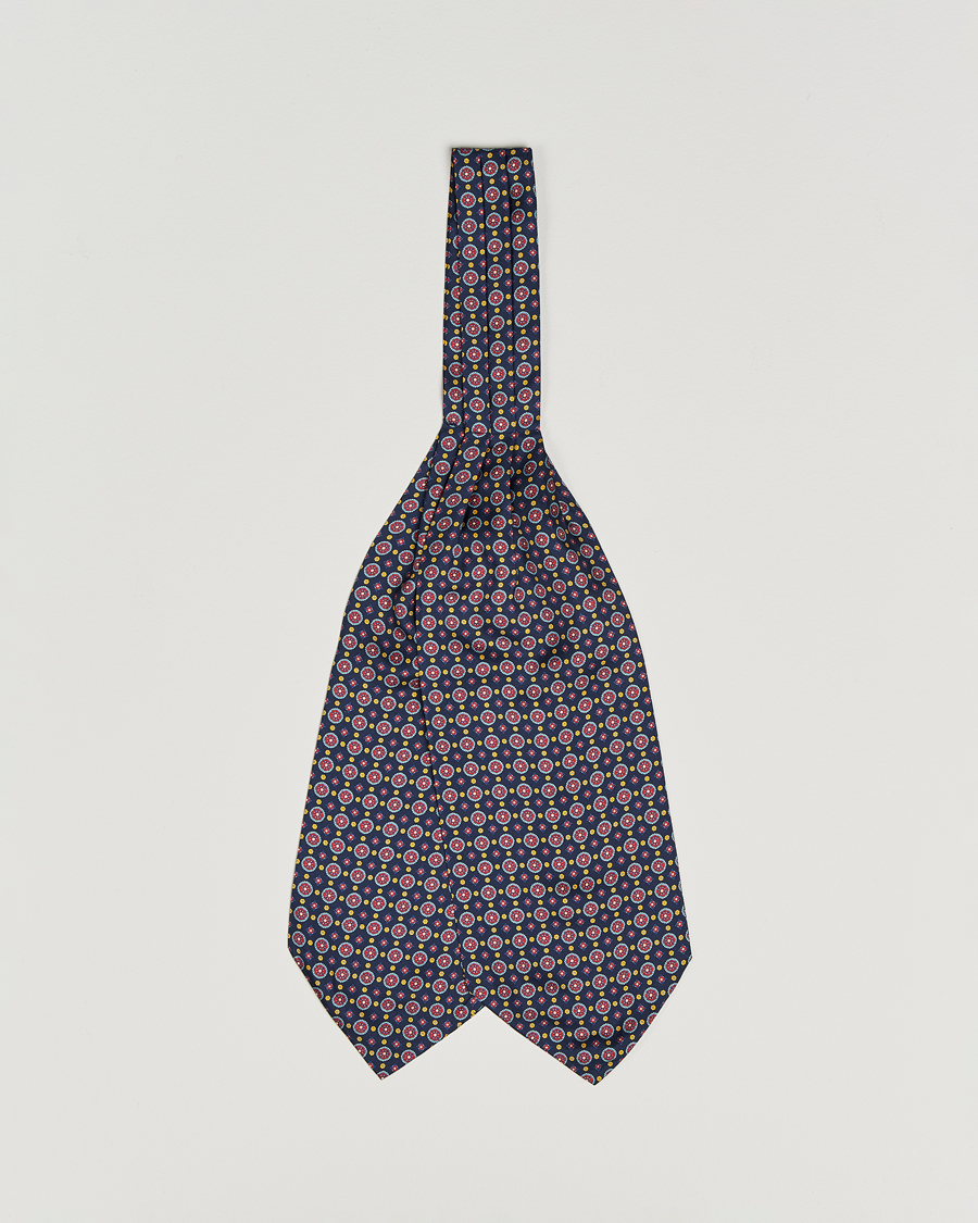 Herren | Tücher | Amanda Christensen | Silk Twill Medallion Ascot Navy