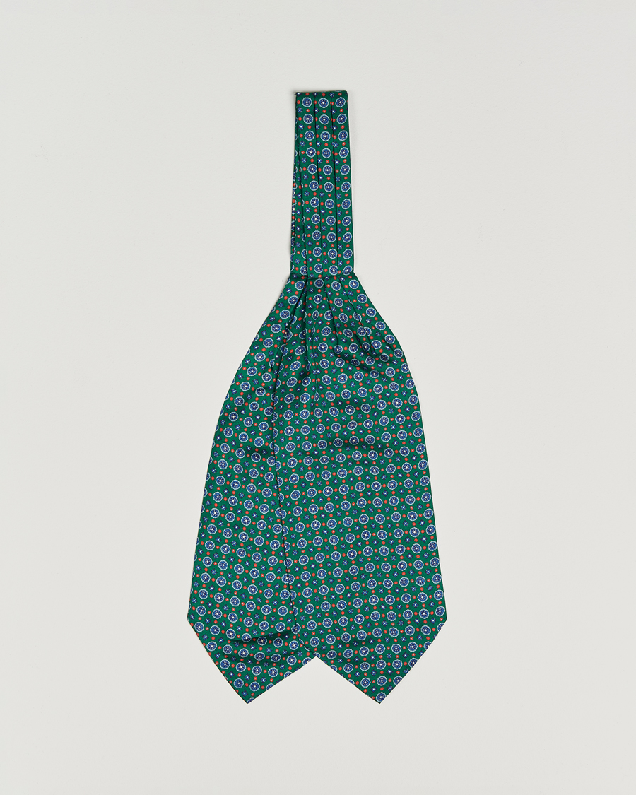 Herren | Tücher | Amanda Christensen | Silk Twill Medallion Ascot Bottle Green
