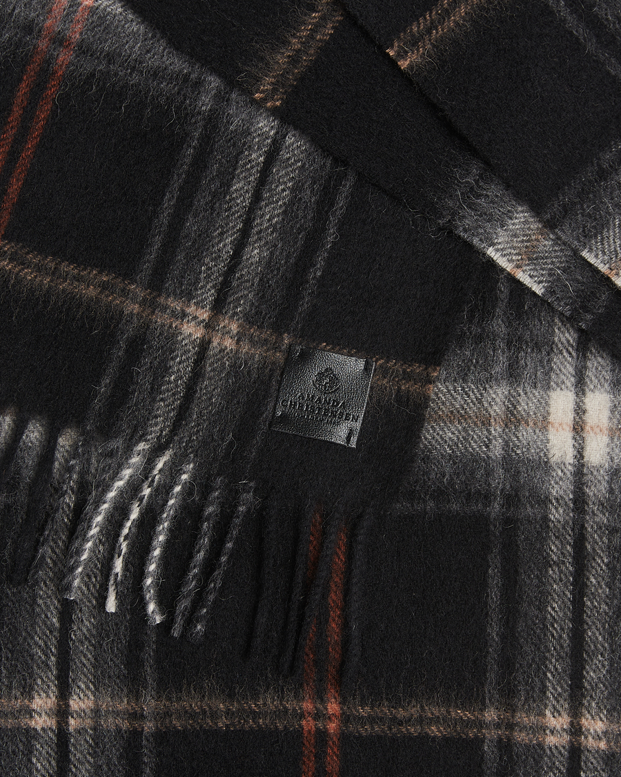 Herren | Schals | Amanda Christensen | Wool Checked Scarf Black