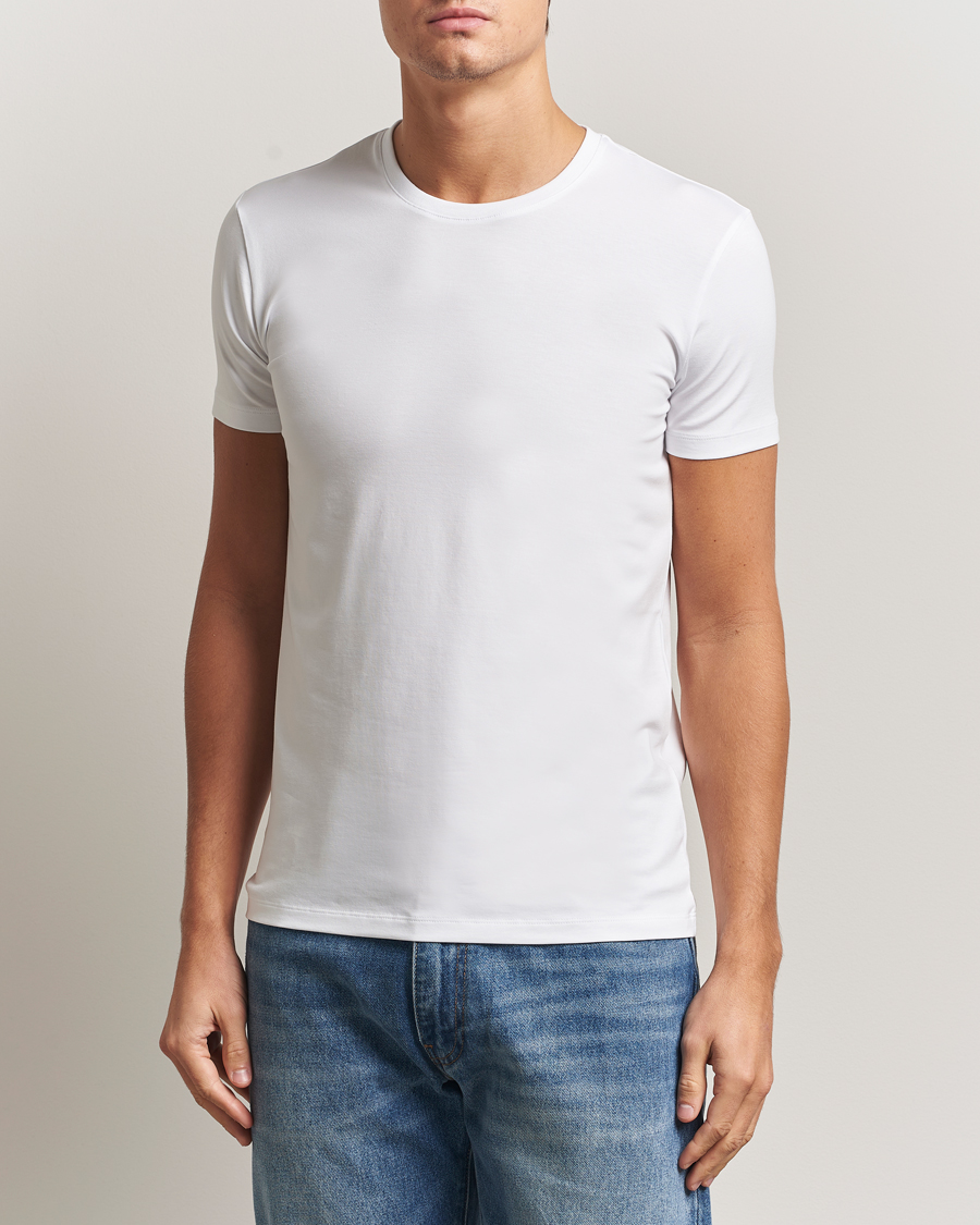 Herren | T-Shirts | Falke | 2-Pack Cotton Crew Neck T-Shirt White