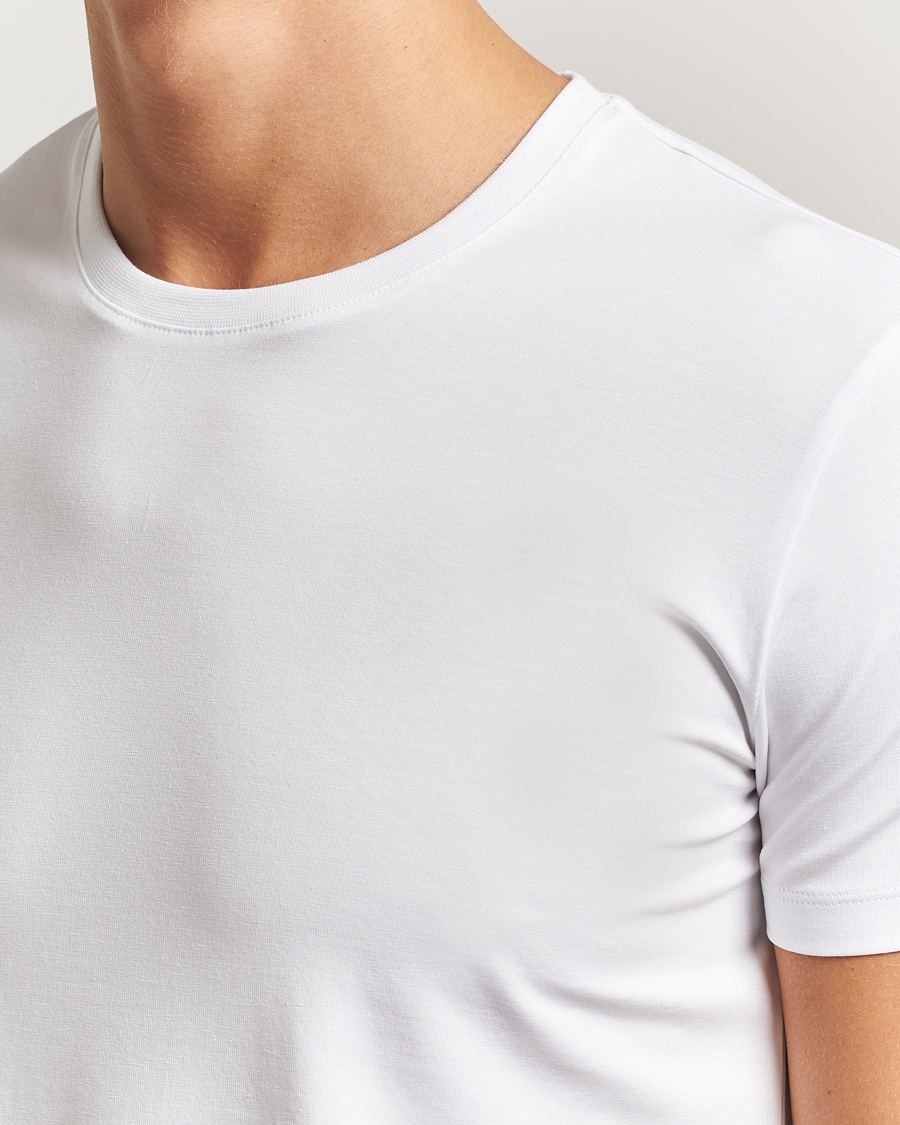 Herren | T-Shirts | Falke | 2-Pack Cotton Crew Neck T-Shirt White