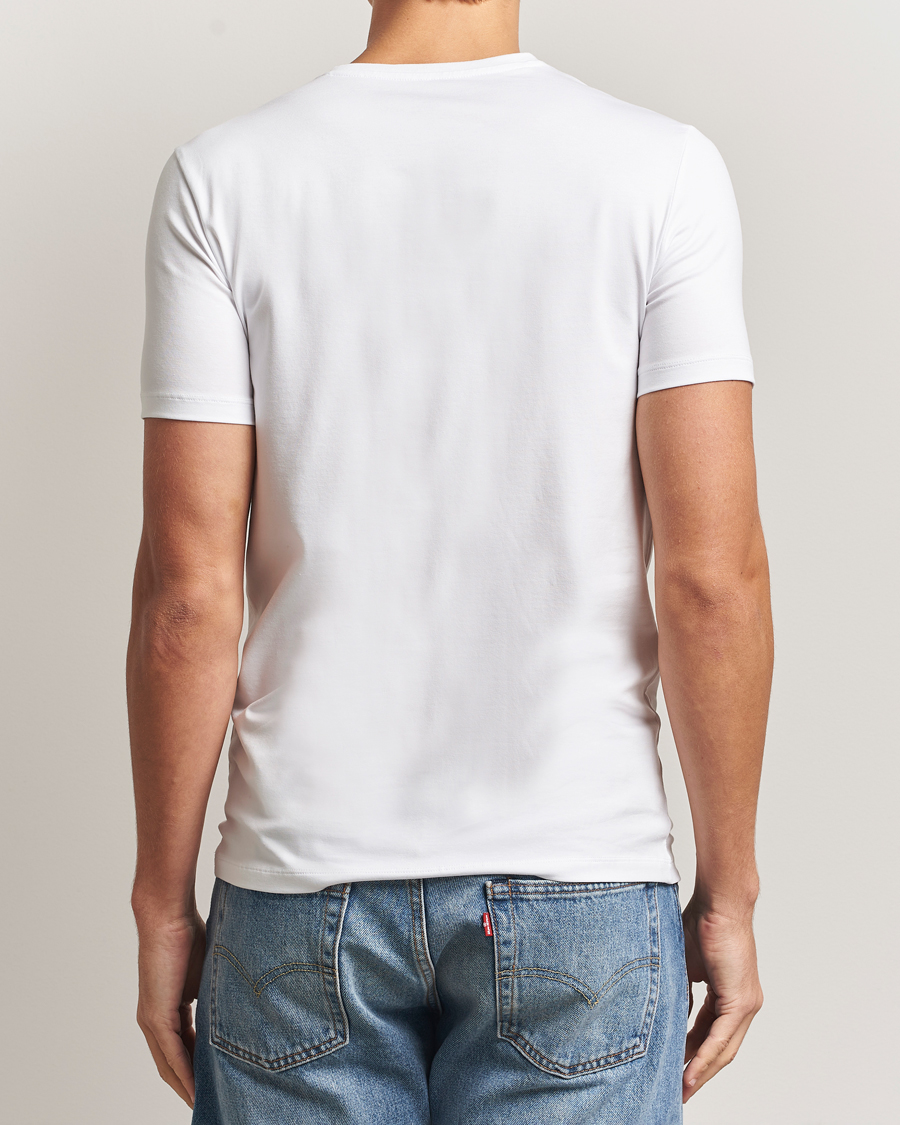 Herren | T-Shirts | Falke | 2-Pack Cotton V-Neck T-Shirt White