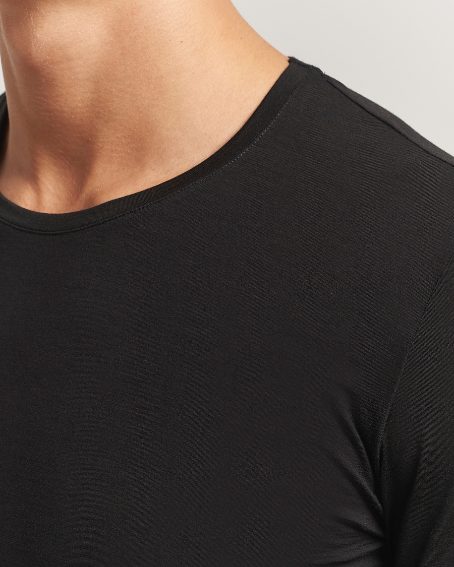 Herren | T-Shirts | Falke | Clima Wool Wool Long Sleeve T-Shirt Black