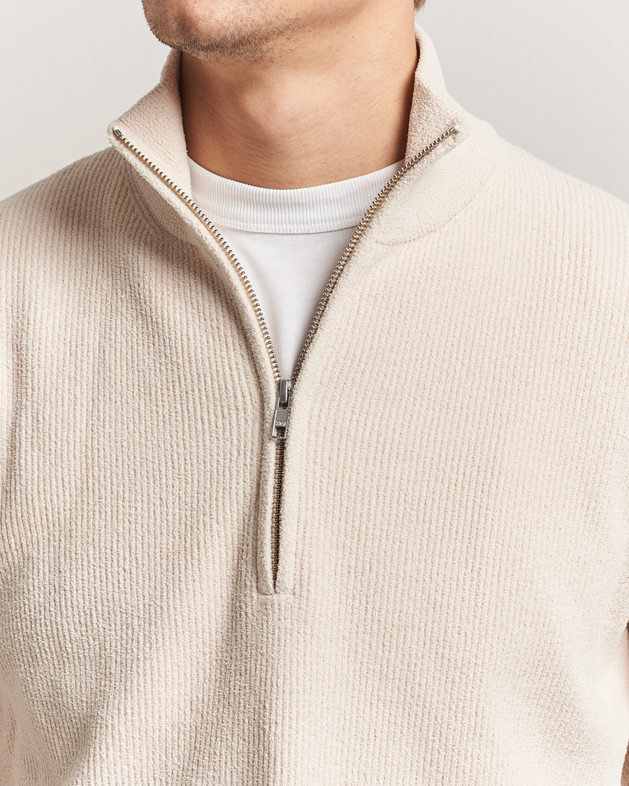 NN07 Danny Rib Knitted Half Zip Ivory bei Care of Carl