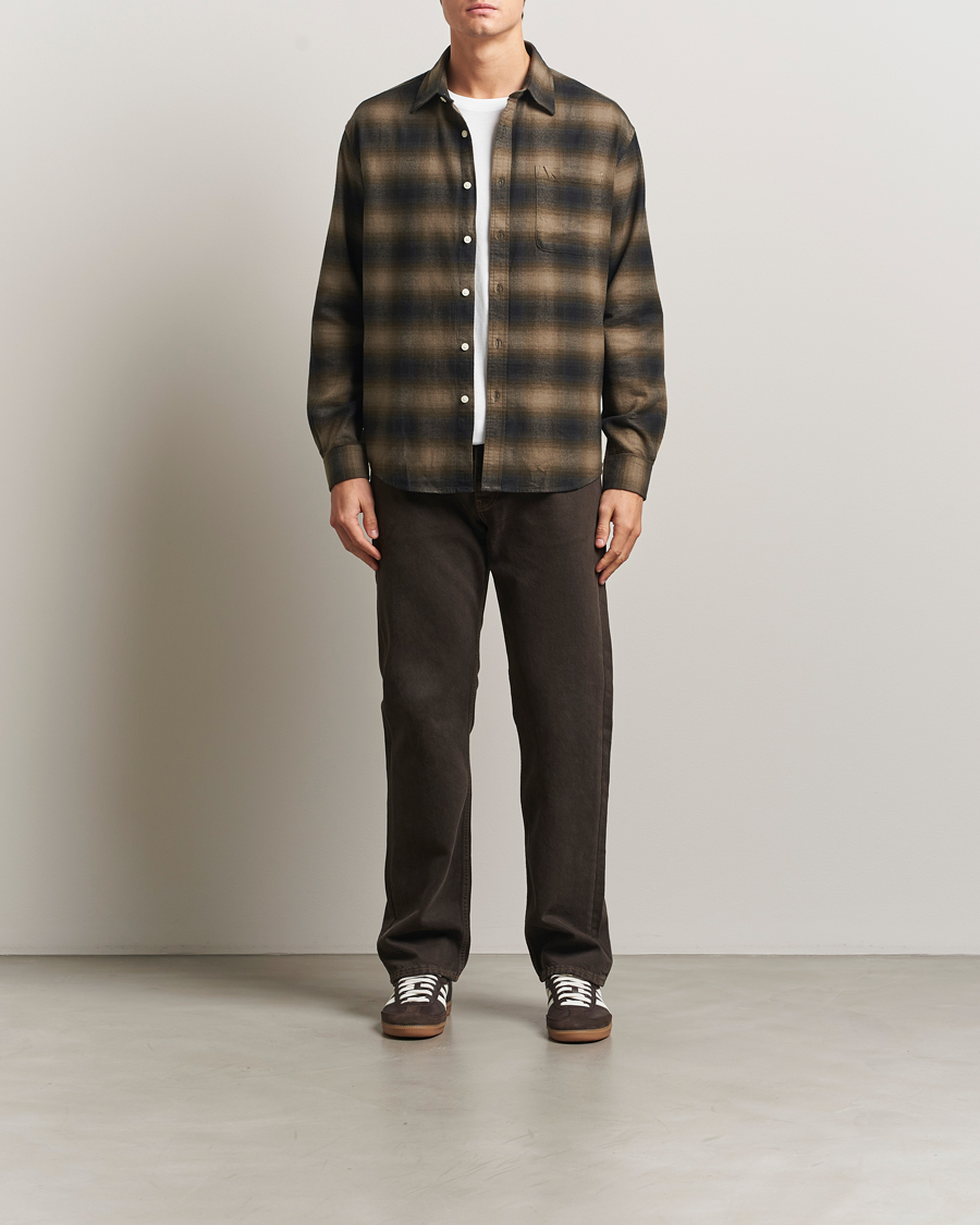 Herren | Hemden | NN07 | Deon Flannel Checked Shirt Black/Green