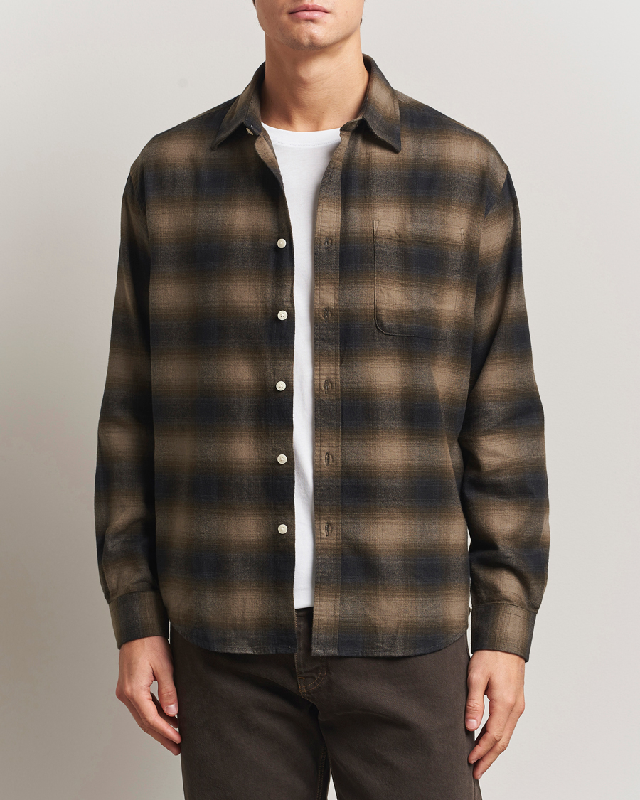 Herren | Hemden | NN07 | Deon Flannel Checked Shirt Black/Green