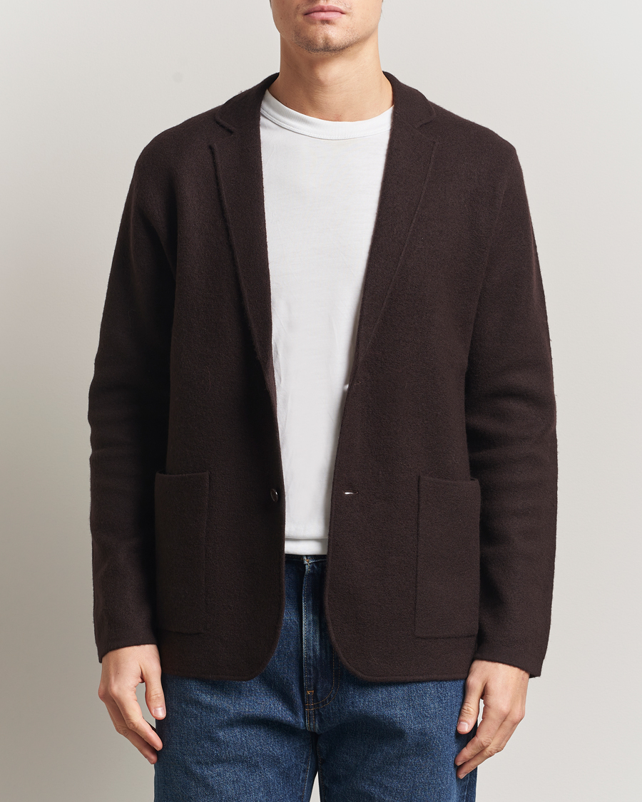 Herren | Sakkos | NN07 | Lucas Boiled Wool Blazer Dusky Port