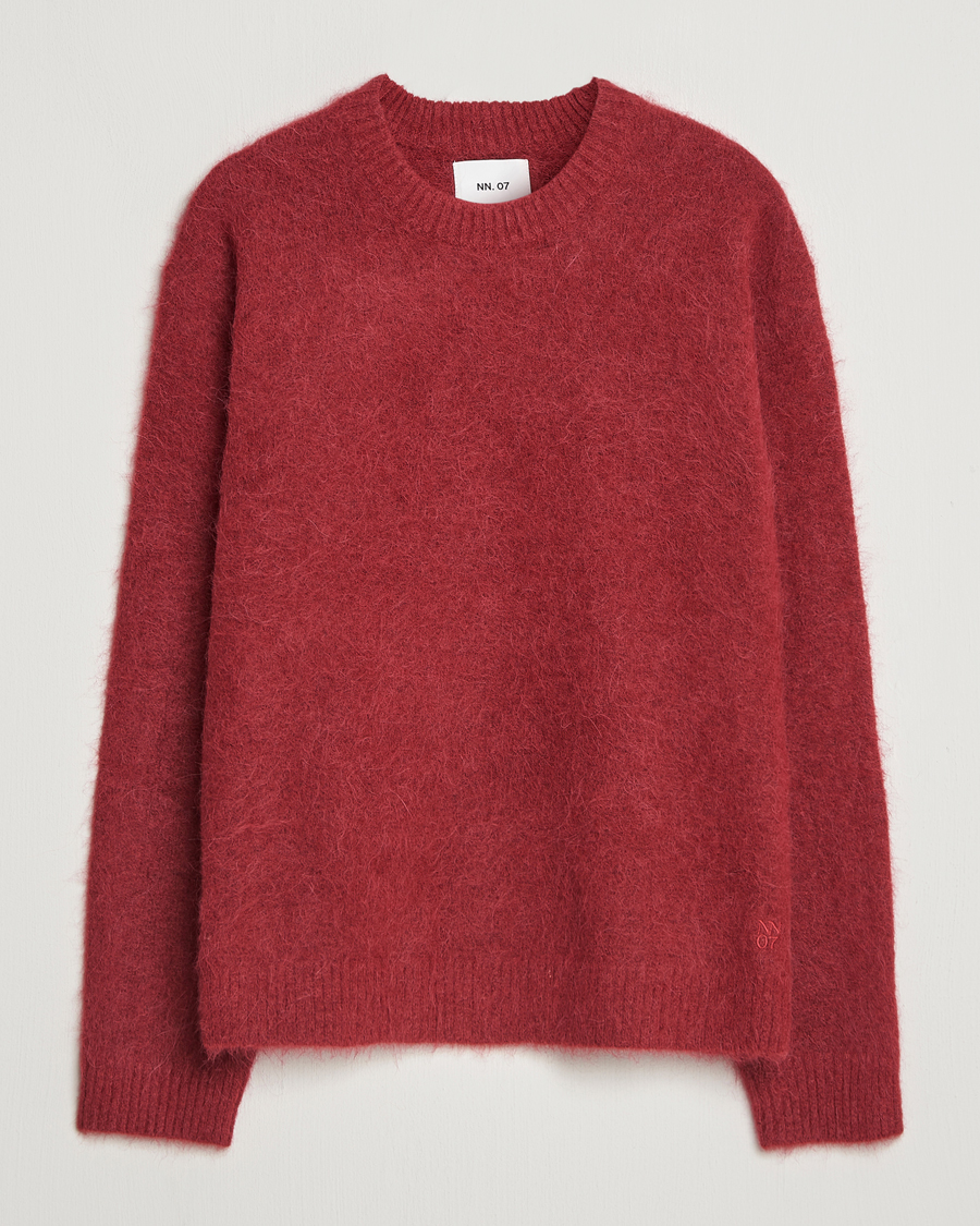 Herren | Pullover | NN07 | Russell Alpaca Knitted Crew Neck Cranberry