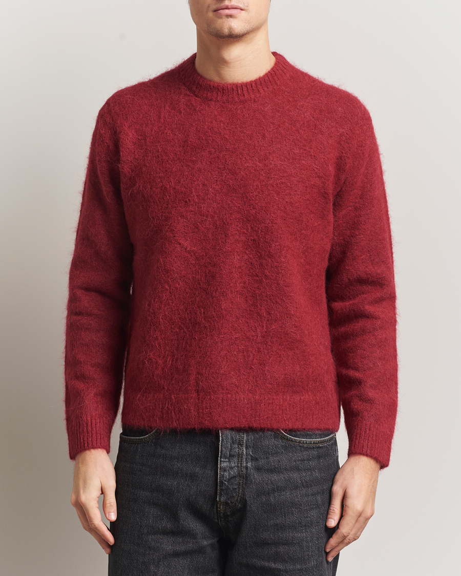 Herren | Pullover | NN07 | Russell Alpaca Knitted Crew Neck Cranberry