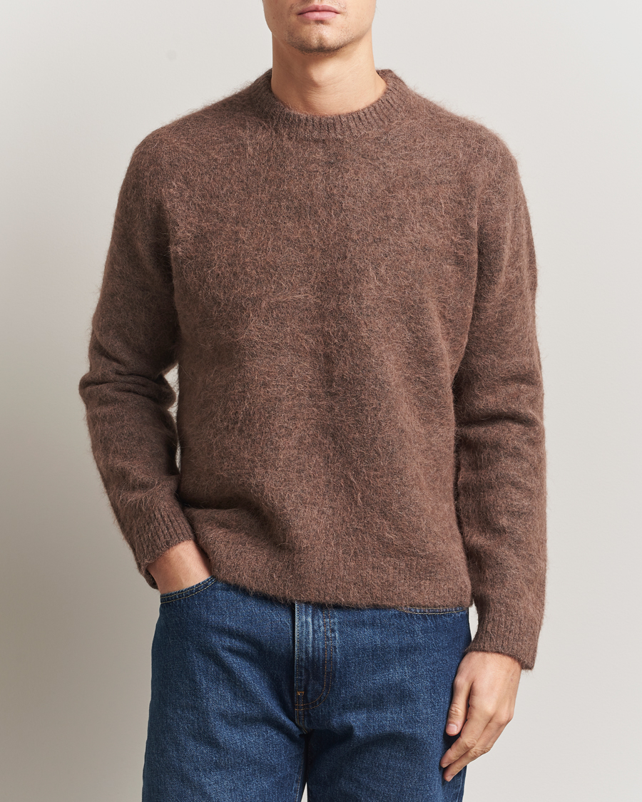 Herren | Pullover | NN07 | Russell Alpaca Knitted Crew Neck Mable Husk