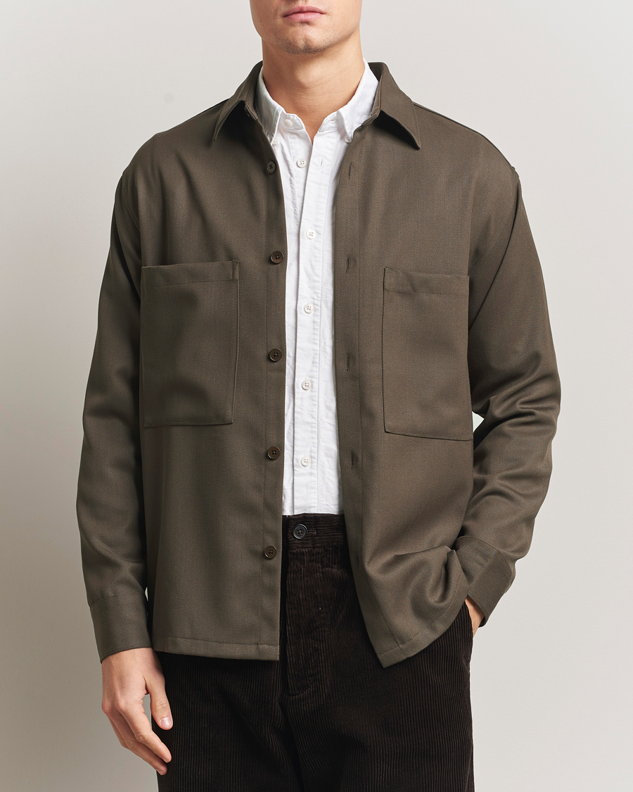 Herren | Hemden | NN07 | Freddy Wool/Tencel Overshirt Mable Husk