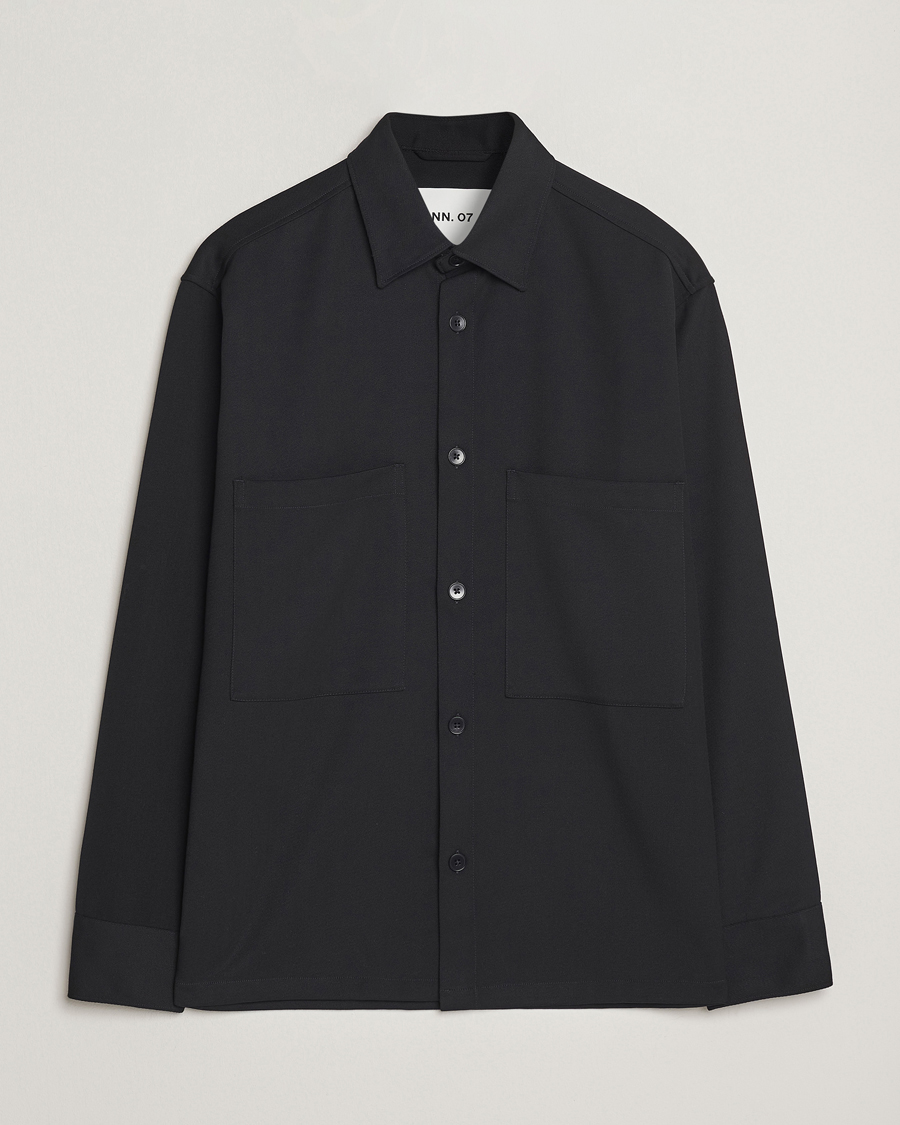 Herren | Hemden | NN07 | Freddy Wool/Tencel Overshirt Black