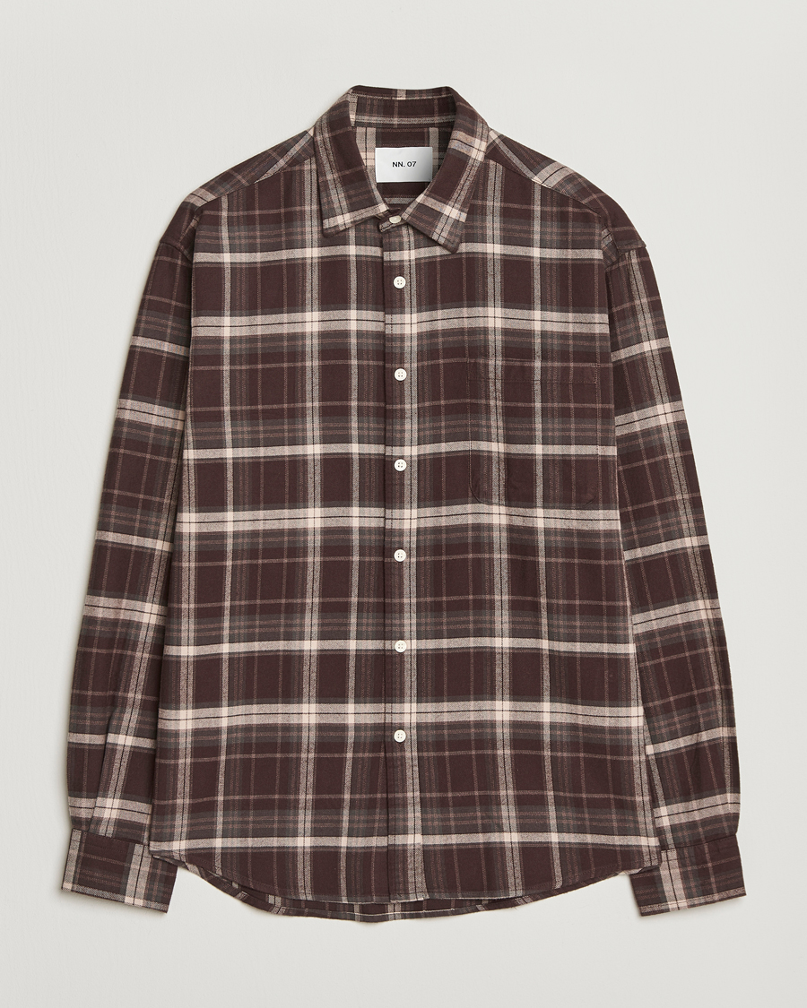 Herren | Hemden | NN07 | Deon Flannel Checked Shirt Dusky Port