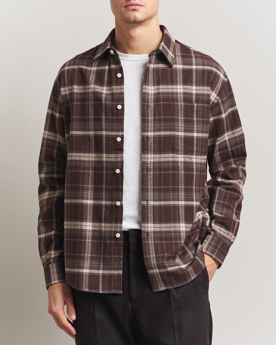 Herren | Hemden | NN07 | Deon Flannel Checked Shirt Dusky Port