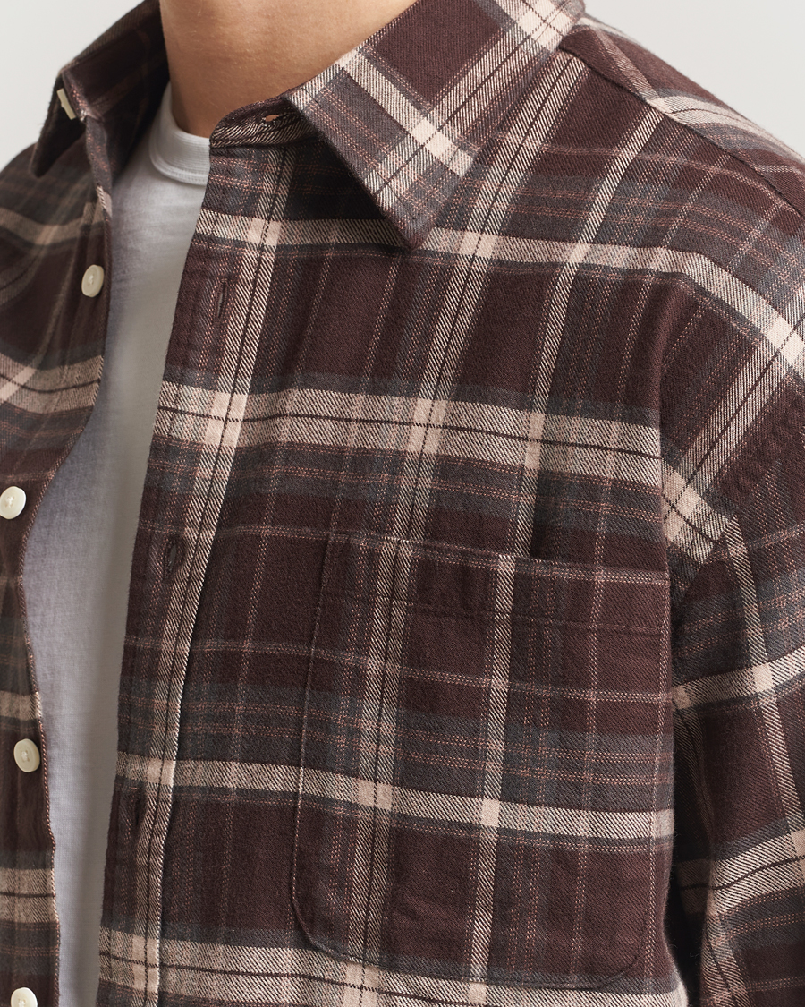 Herren | Hemden | NN07 | Deon Flannel Checked Shirt Dusky Port