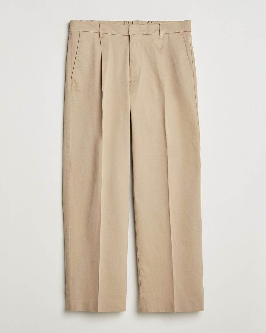 Herren | Hosen | NN07 | Kay Relaxed Fit Pleated Cotton Trousers Desert Khaki