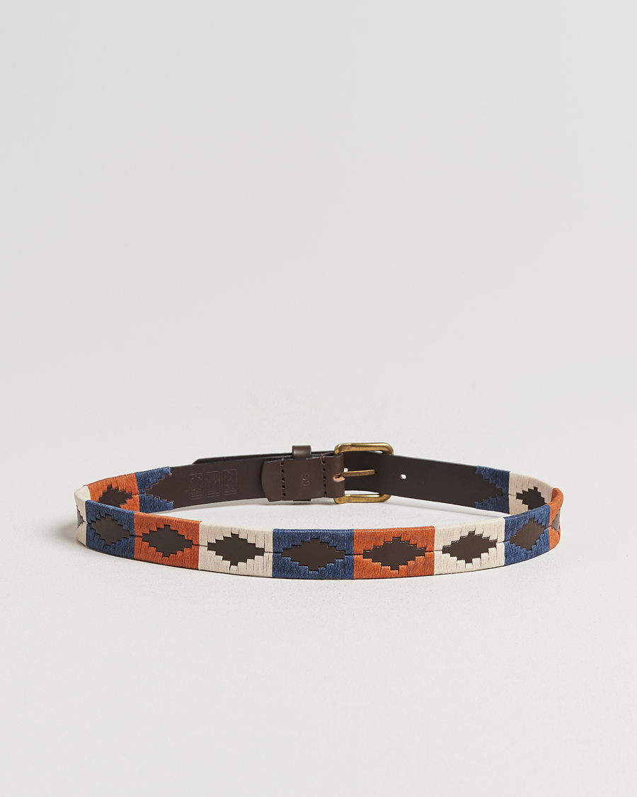 Herren | Gürtel | Pampeano | Aurora Hand Stitched Classic Leather Belt 3,5cm Orange