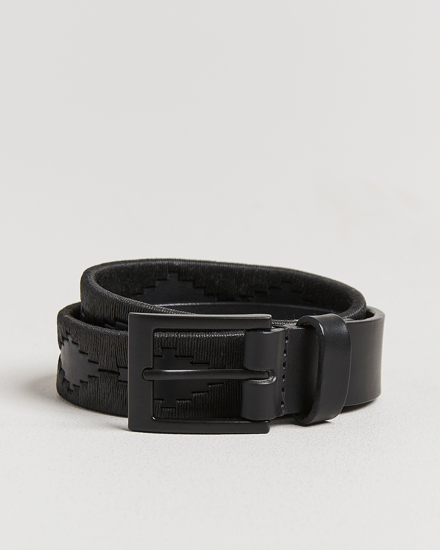 Herren | Gürtel | Pampeano | Bordado Hand Stitched Classic Leather Belt 3,5cm Black
