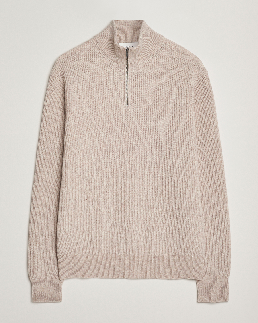 Herren | Pullover | LES DEUX | Eduard Half-Zip Knit Jumper Light Sand
