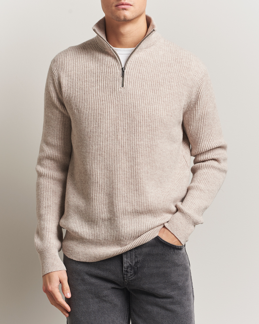 Herren | Pullover | LES DEUX | Eduard Half-Zip Knit Jumper Light Sand