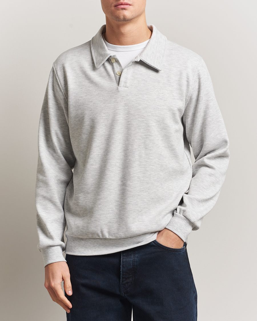 Herren | Pullover | LES DEUX | Ben Polo Pique Sweatshirt Snow Melange