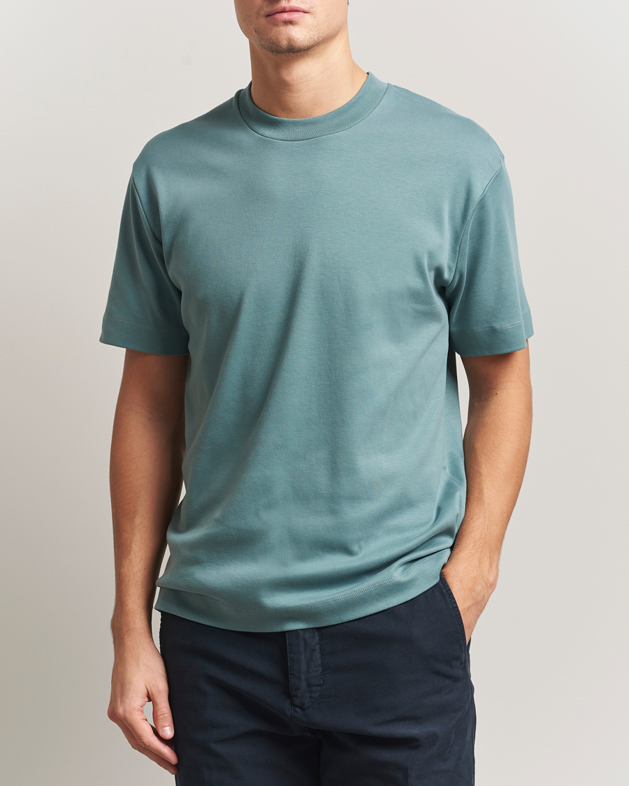 Herren | T-Shirts | Sunspel | Heavy Weight Supima Cotton T-Shirt Steel Green