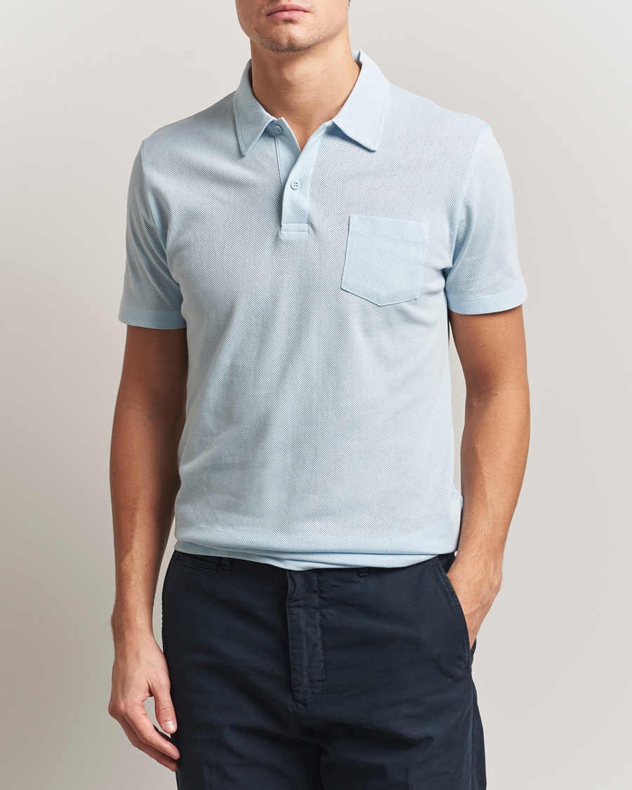 Herren | Poloshirts | Sunspel | Riviera Polo Shirt Frost Blue