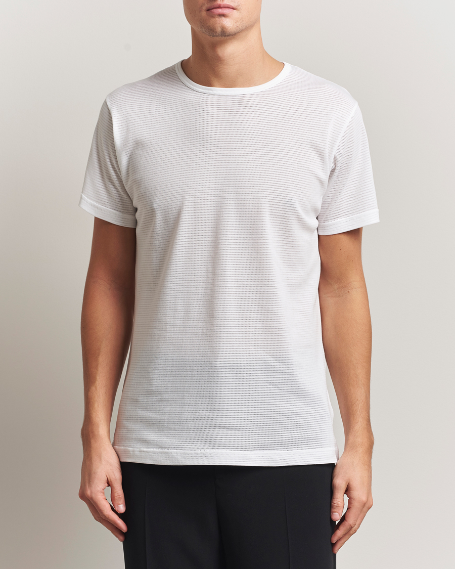 Herren | T-Shirts | Sunspel | Cellular Underwear T-Shirt White