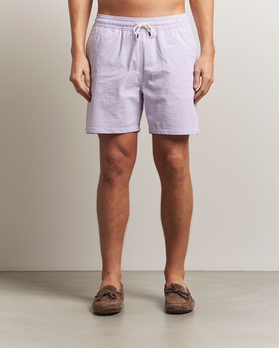 Herren | Badehosen | Polo Ralph Lauren | Traveler Mid Trunk Seersucker Sky Levander