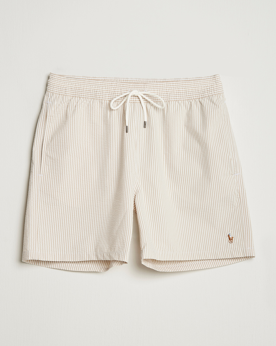 Herren | Badehosen | Polo Ralph Lauren | Traveler Mid Trunk Seersucker Coastal Beige
