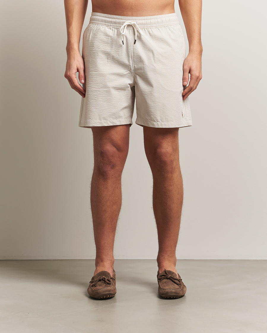 Herren | Badehosen | Polo Ralph Lauren | Traveler Mid Trunk Seersucker Coastal Beige