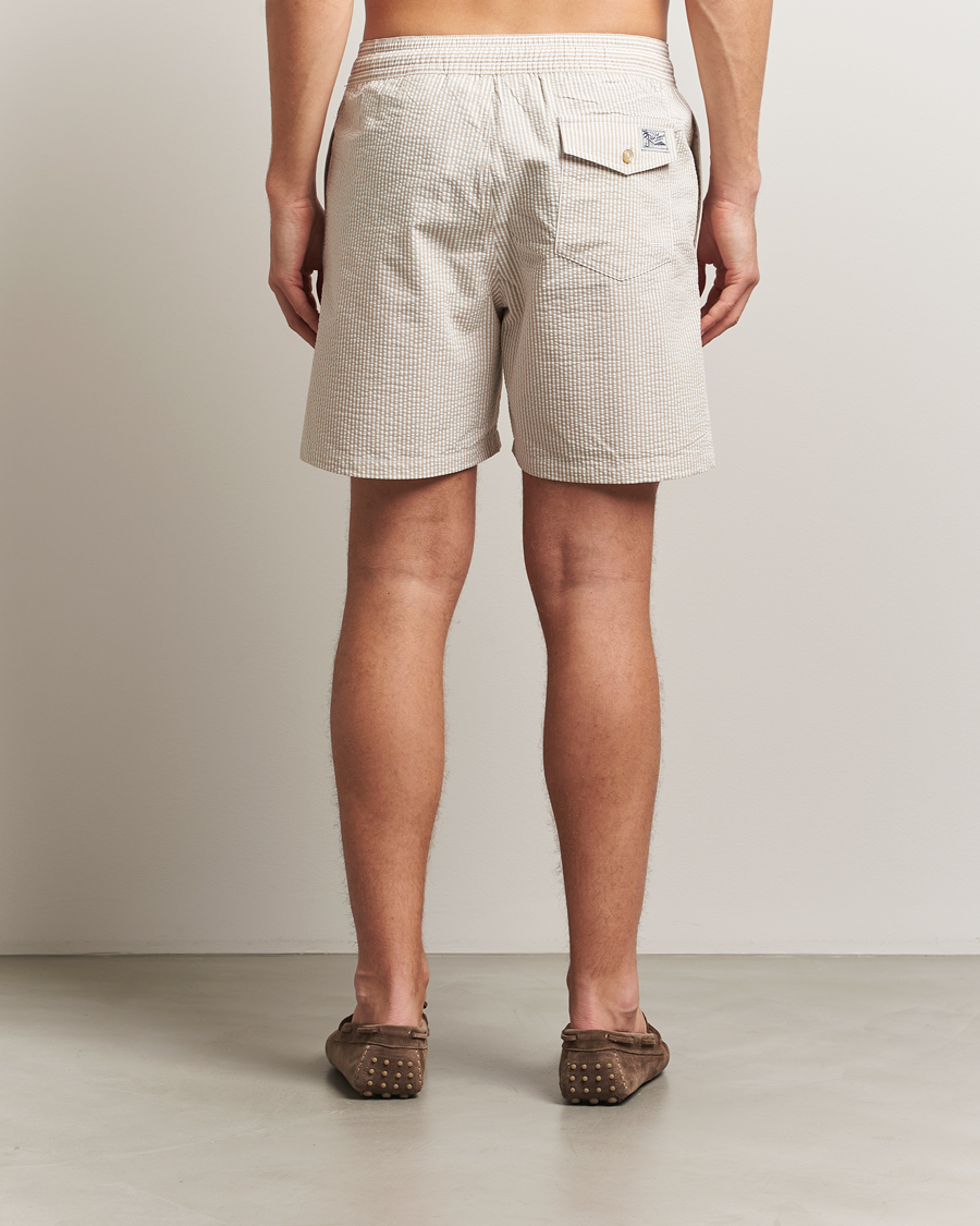 Herren | Badehosen | Polo Ralph Lauren | Traveler Mid Trunk Seersucker Coastal Beige