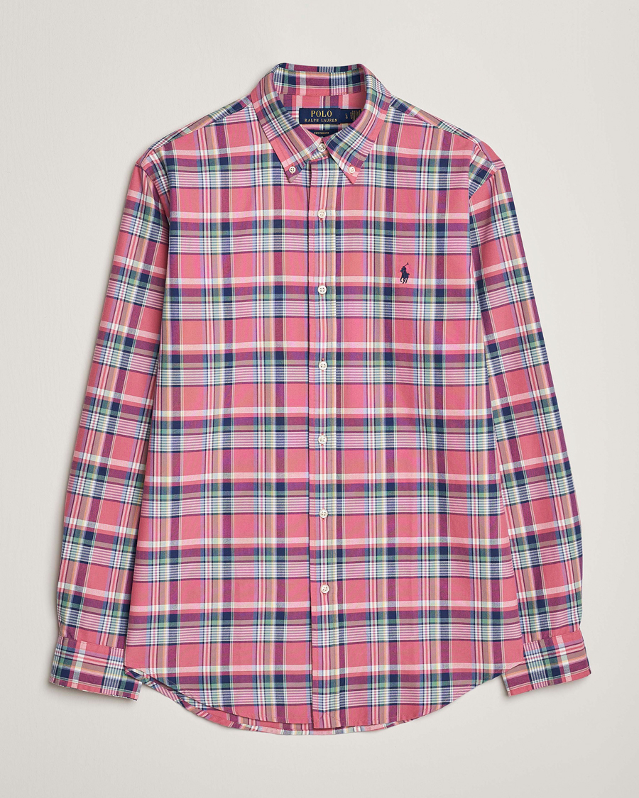 Herren | Westen | Polo Ralph Lauren | Custom Fit Oxford Checked Shirt Pink/Blue
