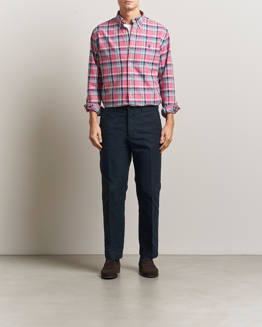 Herren | Westen | Polo Ralph Lauren | Custom Fit Oxford Checked Shirt Pink/Blue