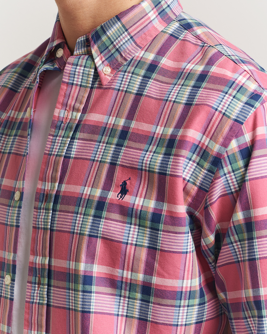 Herren | Westen | Polo Ralph Lauren | Custom Fit Oxford Checked Shirt Pink/Blue