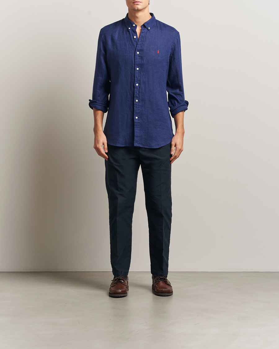 Herren | Hemden | Polo Ralph Lauren | Slim Fit Linen Shirt Navy