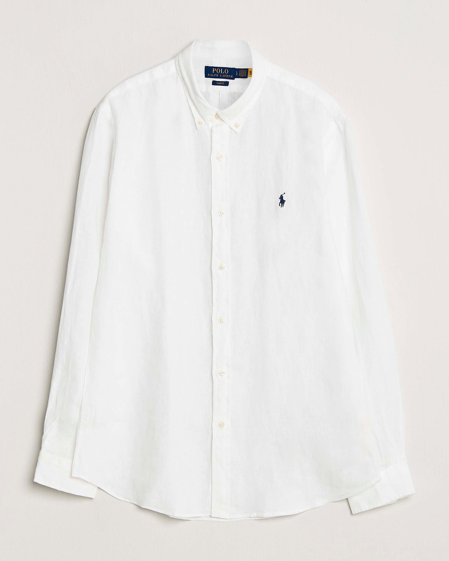 Herren | Westen | Polo Ralph Lauren | Slim Fit Linen Shirt White