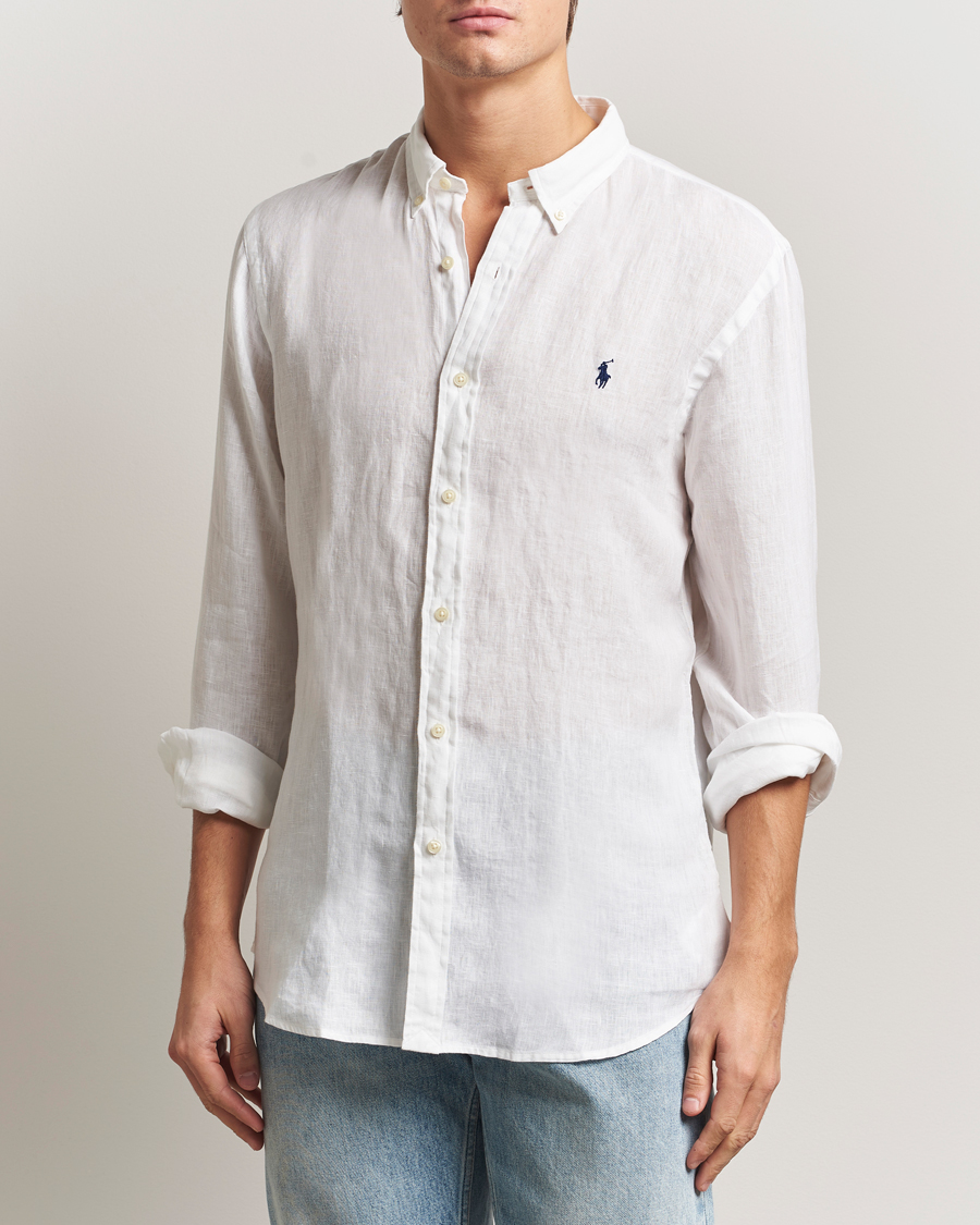 Herren | Westen | Polo Ralph Lauren | Slim Fit Linen Shirt White
