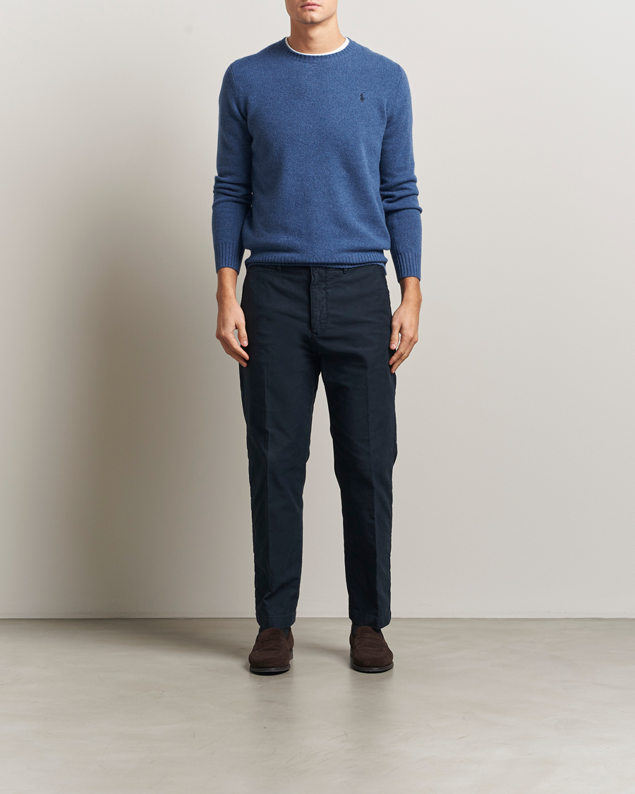 Herren | Poloshirts | Polo Ralph Lauren | Wool/Cashmere Crew Neck Seasalt Blue Heather