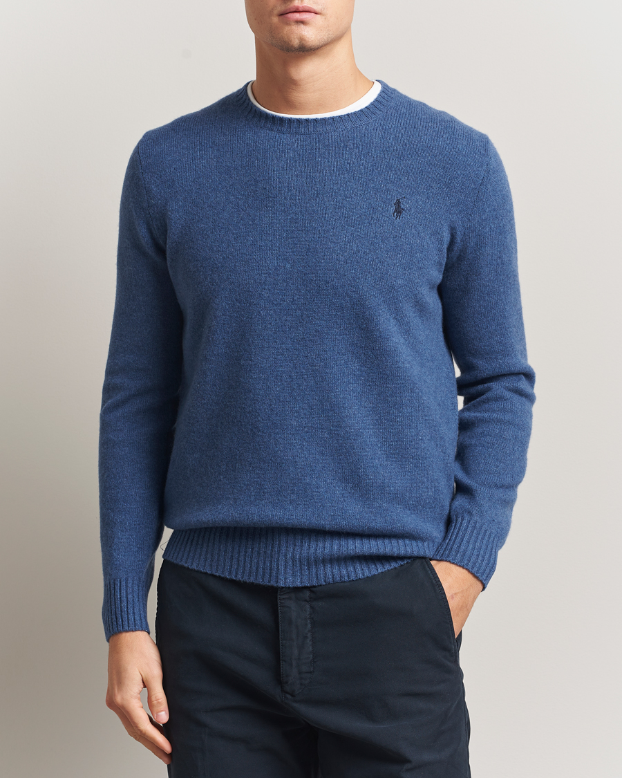 Herren | Poloshirts | Polo Ralph Lauren | Wool/Cashmere Crew Neck Seasalt Blue Heather