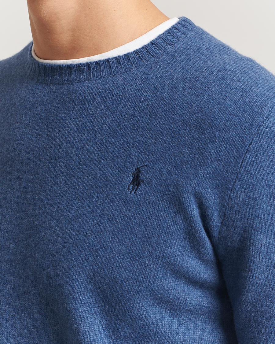 Herren | Poloshirts | Polo Ralph Lauren | Wool/Cashmere Crew Neck Seasalt Blue Heather