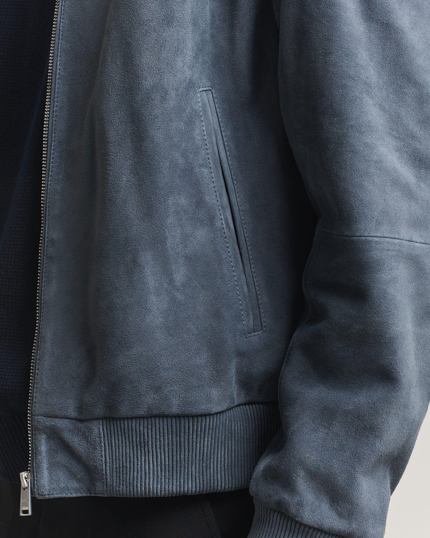 Herren | Jacken | BOSS BLACK | Muller Suede Jacket Open Blue