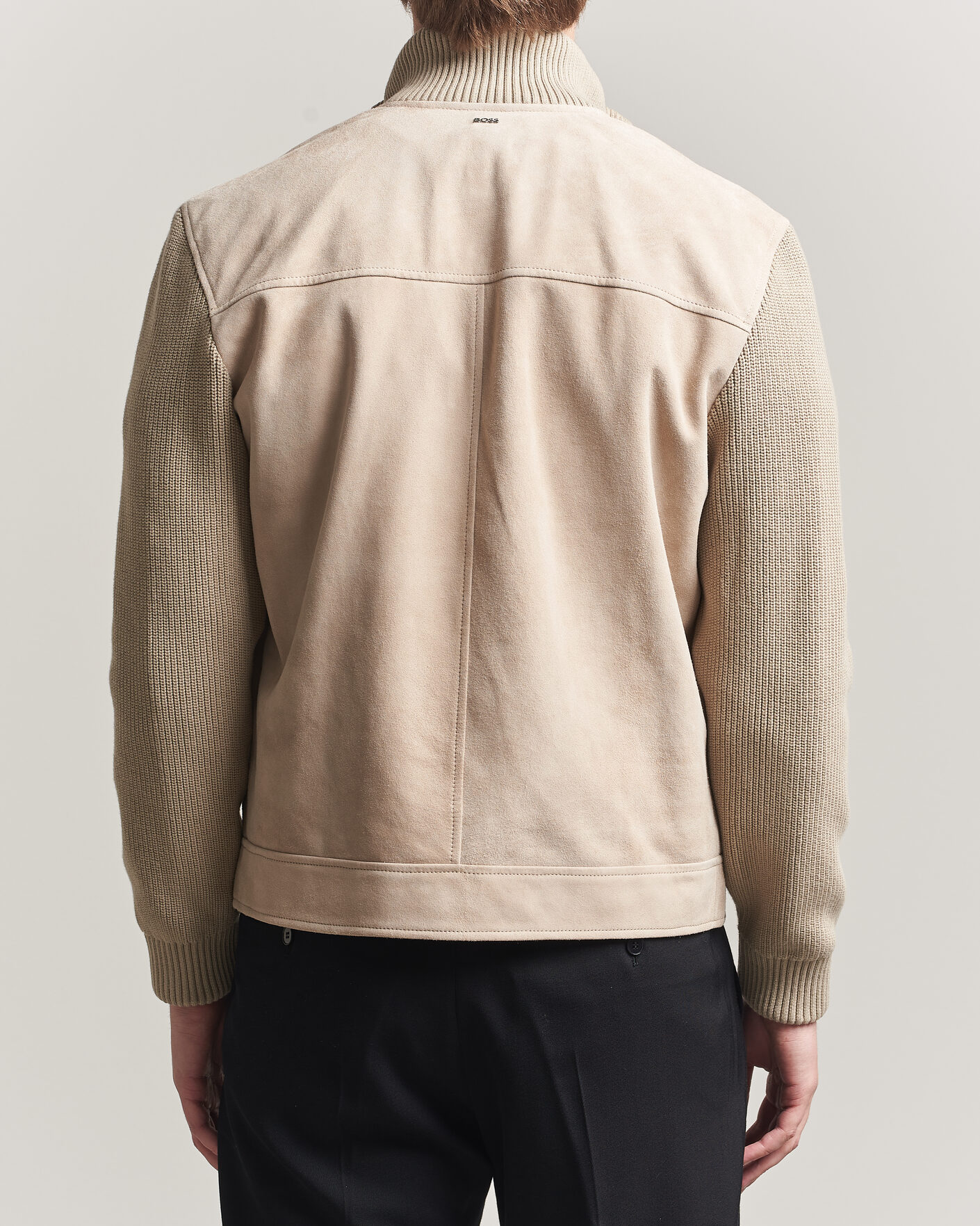 Herren | Jacken | BOSS BLACK | Maven Suede Hybrid Jacket Open White