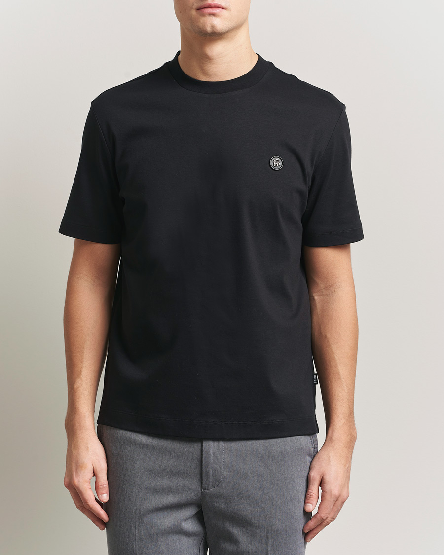 Herren | T-Shirts | BOSS BLACK | Taut Regular Fit T-Shirt Black