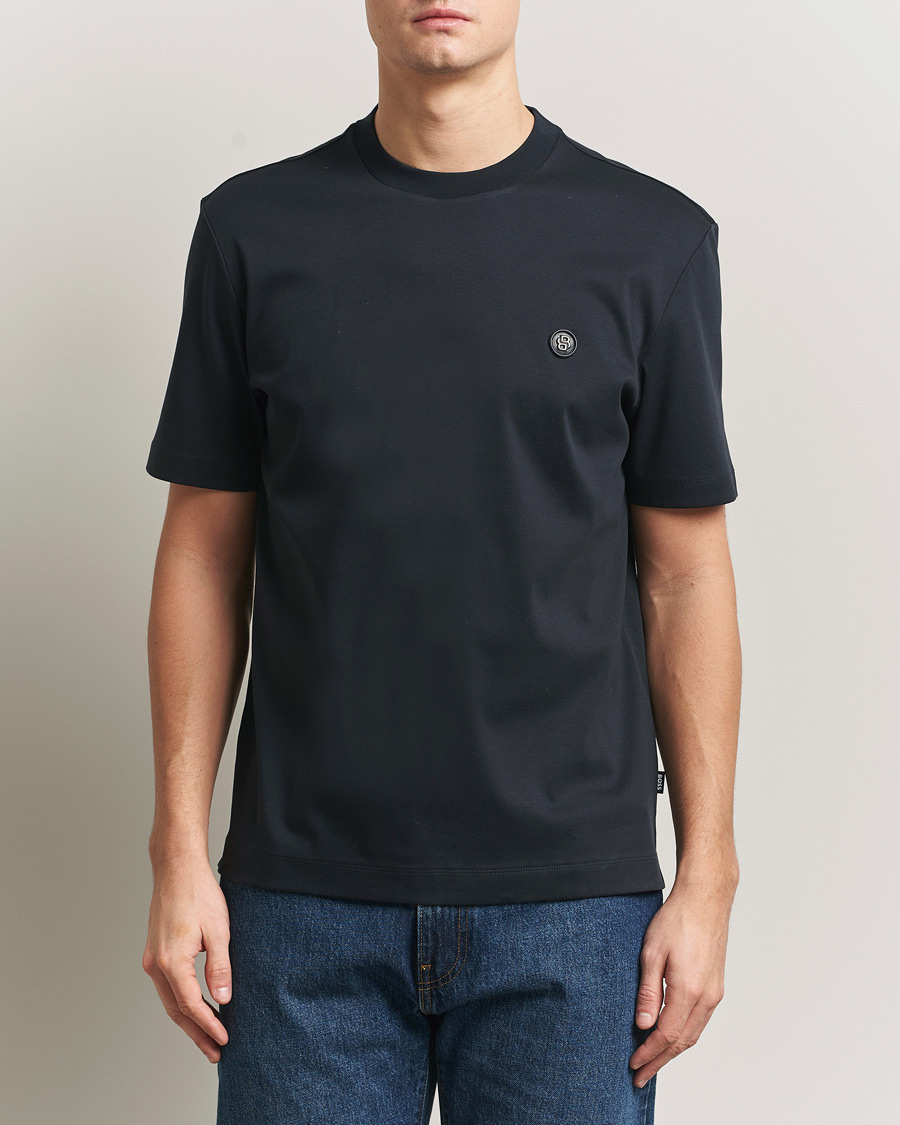 Herren | T-Shirts | BOSS BLACK | Taut Regular Fit T-Shirt Dark Blue